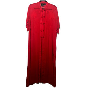 Vintage Shopping with Anthony Red Peacock Sheer Robe Lingerie Housecoat Sz Large